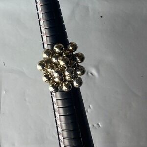 Womens Flower Cluster Ring Silver Tone Adjustable Band Fashion Jewelry Size 3.5